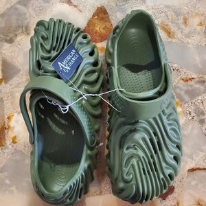 Mens Sasquatch PVC Sandals Slides Olive Green Size 12  Water Shoes NWT